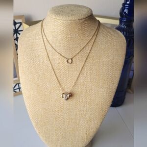 NWT Sterling, Gold Plated,  Three Ring Necklace